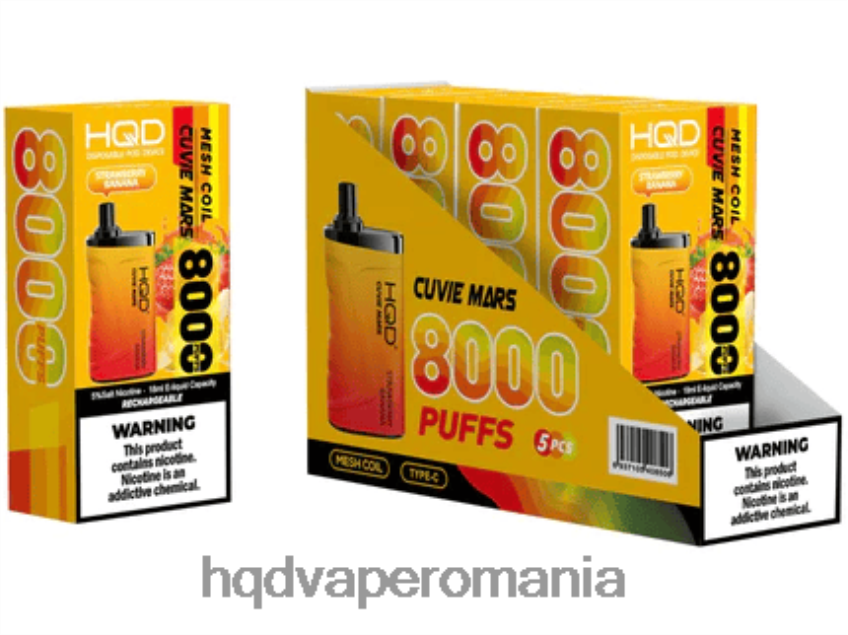 HQD CUVIE MARS de unică folosință banană căpșuni P46LX255 HQD Vape Online