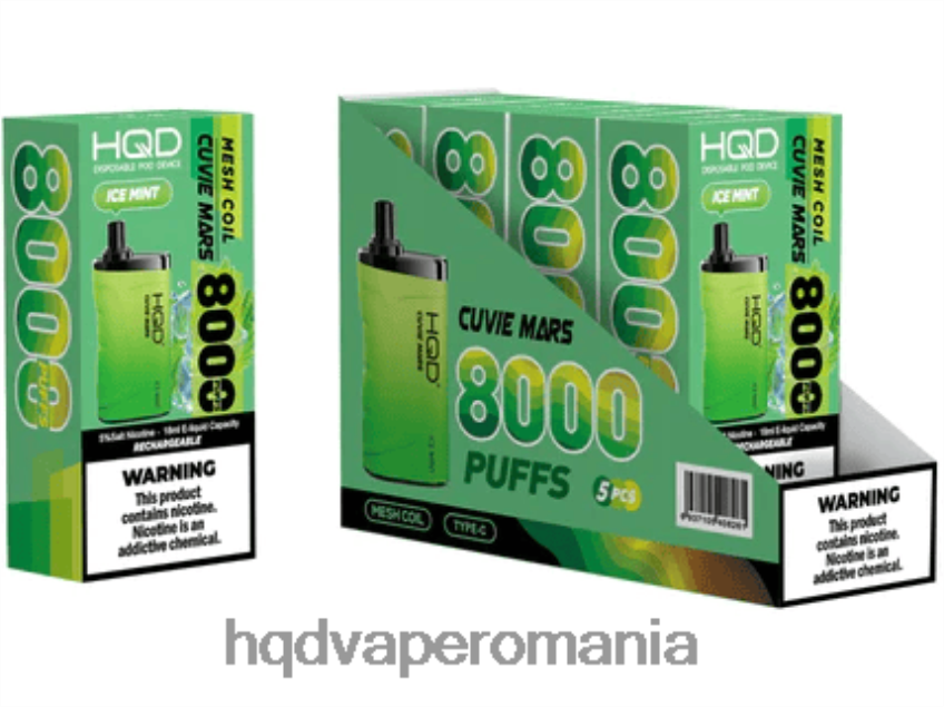 HQD CUVIE MARS de unică folosință menta cu gheata P46LX201 HQD Vape Romania