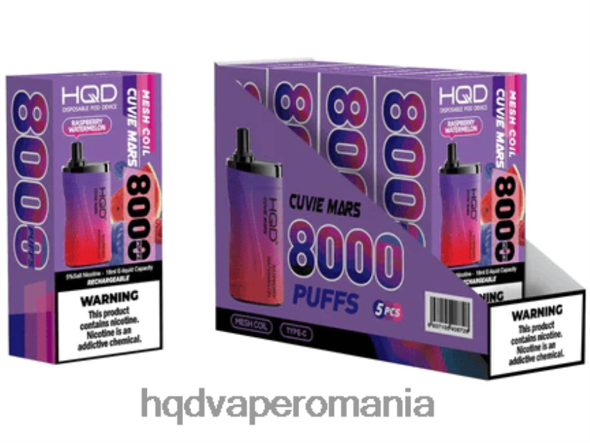 HQD CUVIE MARS de unică folosință pepene verde zmeura P46LX243 HQD Vape Sale