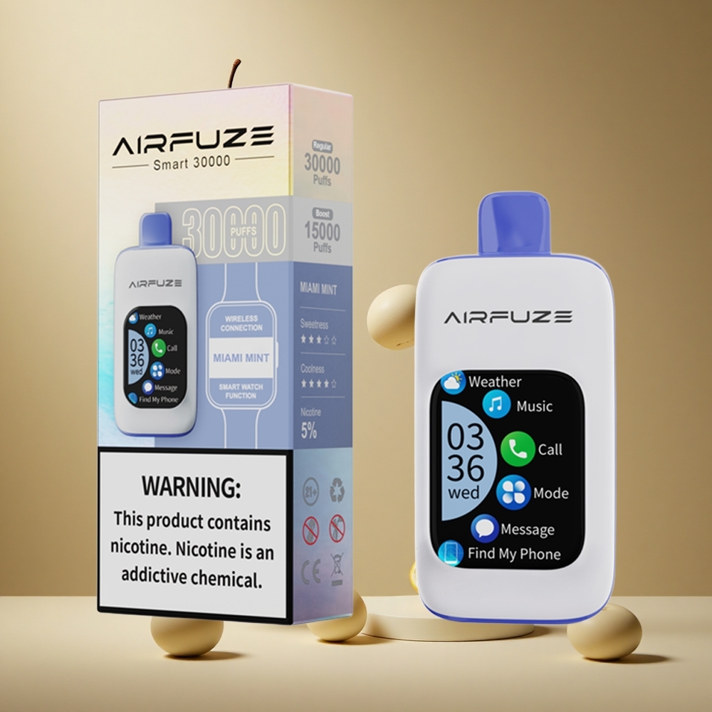 AirFuze Smart 30000 Pufuri 5% Nicotina Vape de unică folosință Mentă Miami Romania wholesale