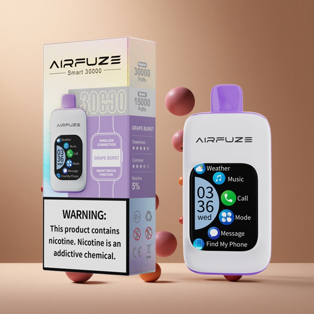 AirFuze Smart 30000 de Pufuri Vape de unică folosință Explozie de Struguri Ecran Tactil TFT 2.01\" Baterie 900mAh Romania wholesale
