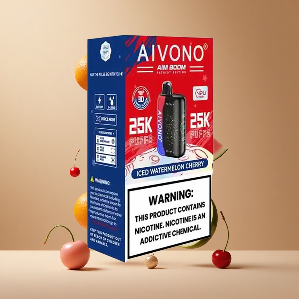 Aivono Aim Boom 25000 Pufuri Pepene Verde Înghețat Cireșe 650mAh Încărcare Type-C Romania wholesale