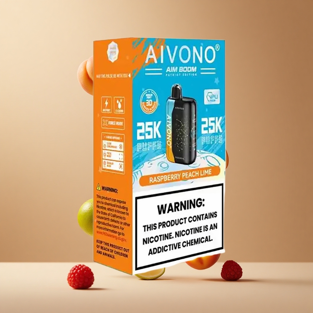Aivono Aim Boom 25000 Pufuri Zmeură Piersică Lămâie 28ml Capacitate Lichid 650mAh Baterie Romania wholesale
