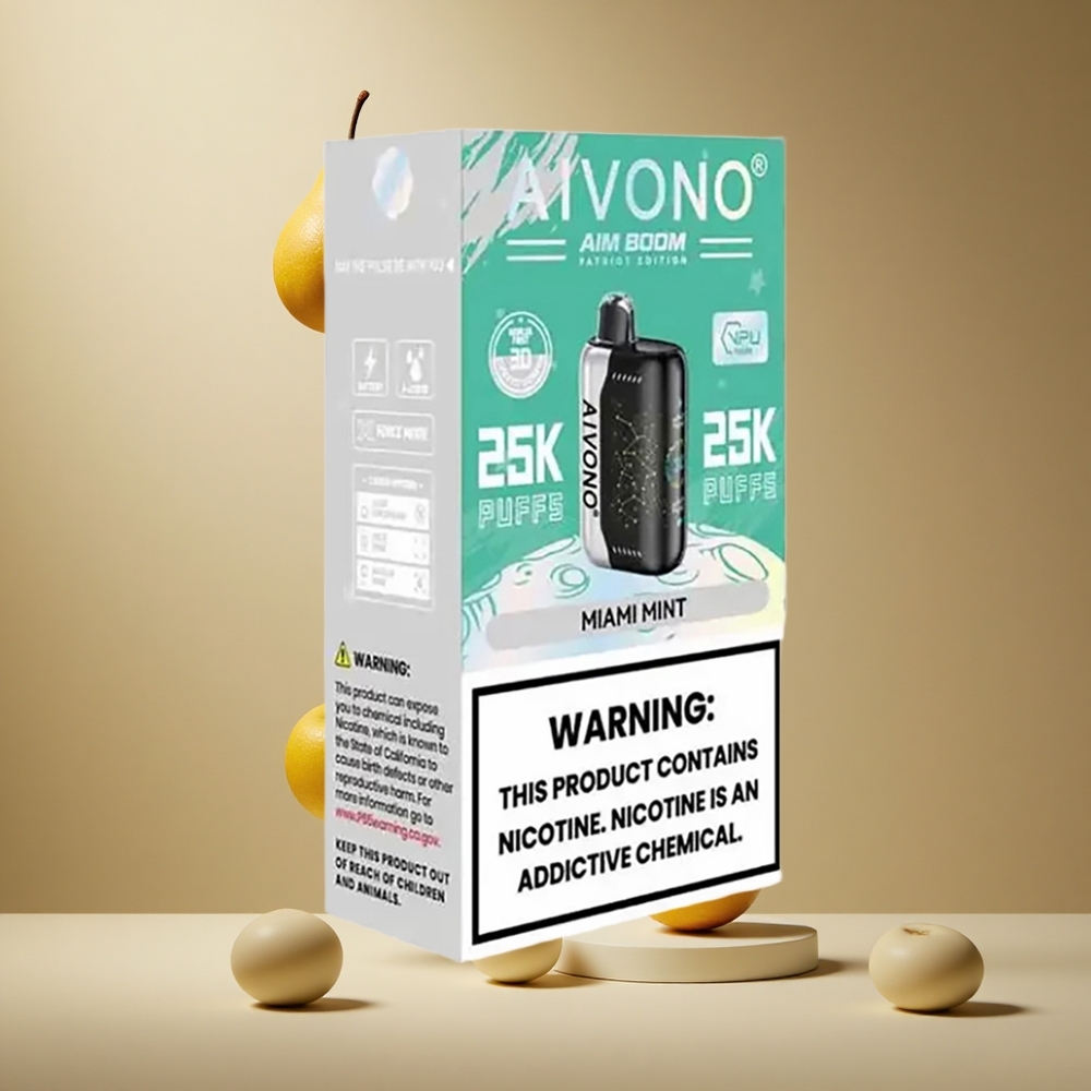 Aivono Aim Boom 25000 de Pufuri Mentă Miami 28ml Capacitate lichid Romania wholesale
