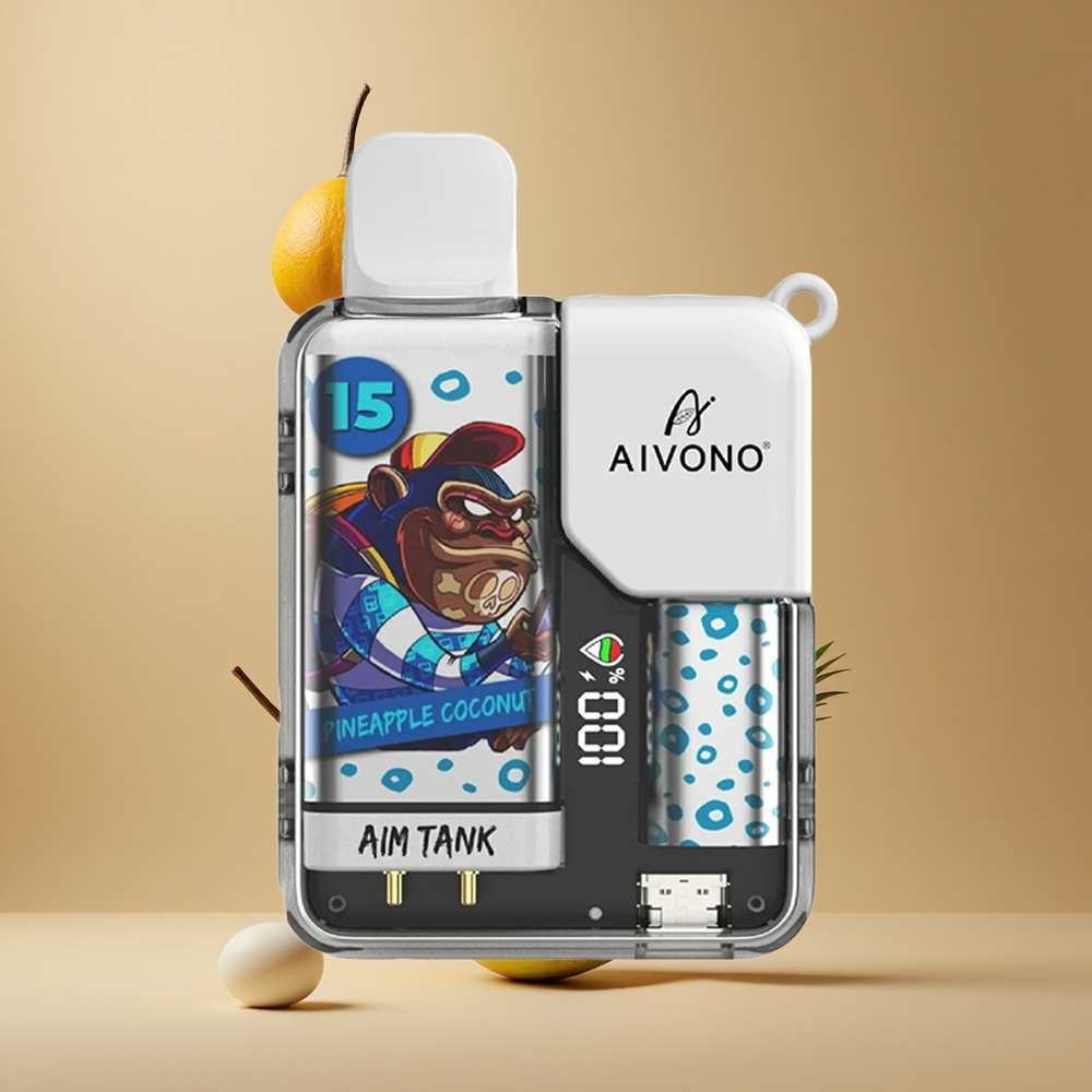 Aivono AIM-TANK 9500 Pufuri Ananas Nucă de Cocoș 18ml Capacitate Lichid 650mAh Baterie Romania wholesale Aivono AIM-TANK 9500 Pufuri Ananas Nucă de Cocoș 18ml Capacitate Lichid 650mAh Baterie Romania wholesale
