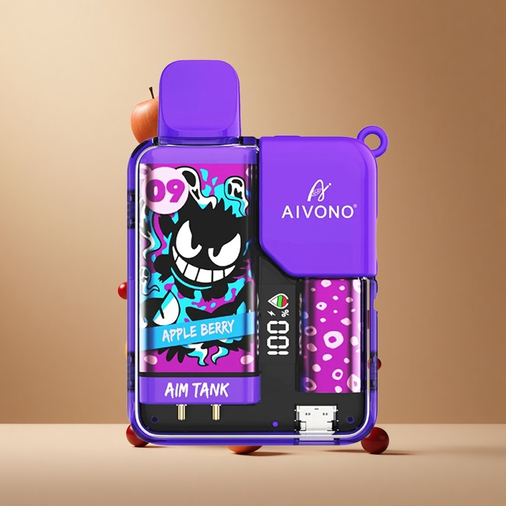 Aivono AIM-TANK 9500 Pufuri Mere Coacăze 18ml Capacitate Lichid 1.2ohm Bobină Mesh Romania wholesale Aivono AIM-TANK 9500 Pufuri Mere Coacăze 18ml Capacitate Lichid 1.2ohm Bobină Mesh Romania wholesale