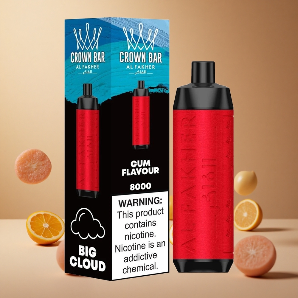 Al Fakher Crown Bar 8000 Arome de Gumă 18ml Capacitate Lichid 5mg Nicotină Romania wholesale
