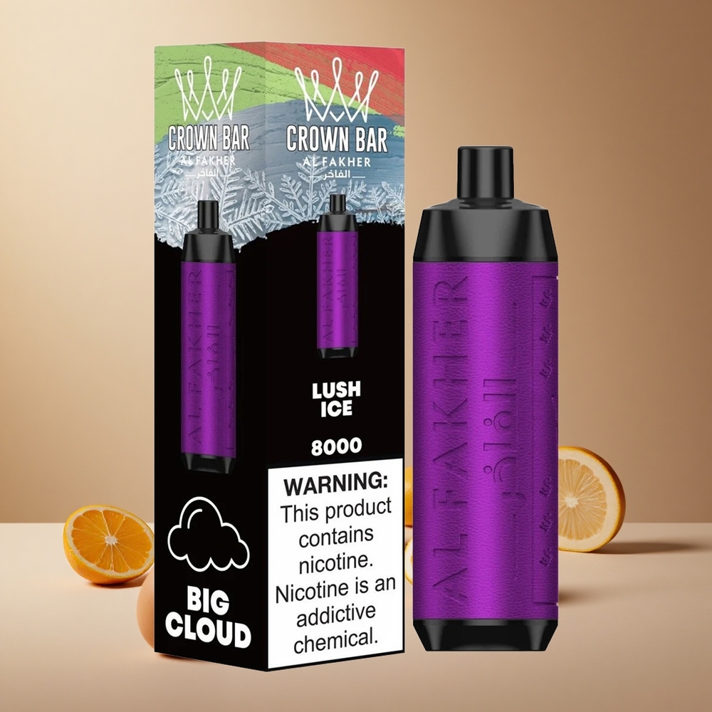 Al Fakher Crown Bar 8000 Cristal Vape de unică folosință Gheață Luxuriantă 18ml Capacitate Lichid 8000 Pufuri Romania wholesale
