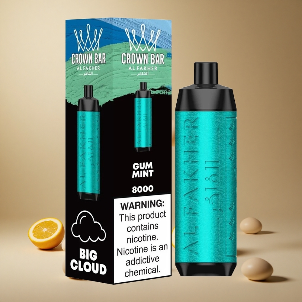 Al Fakher Crown Bar 8000 Gumă Mentă 18ml Capacitate Lichid 5mg Nicotină Romania wholesale