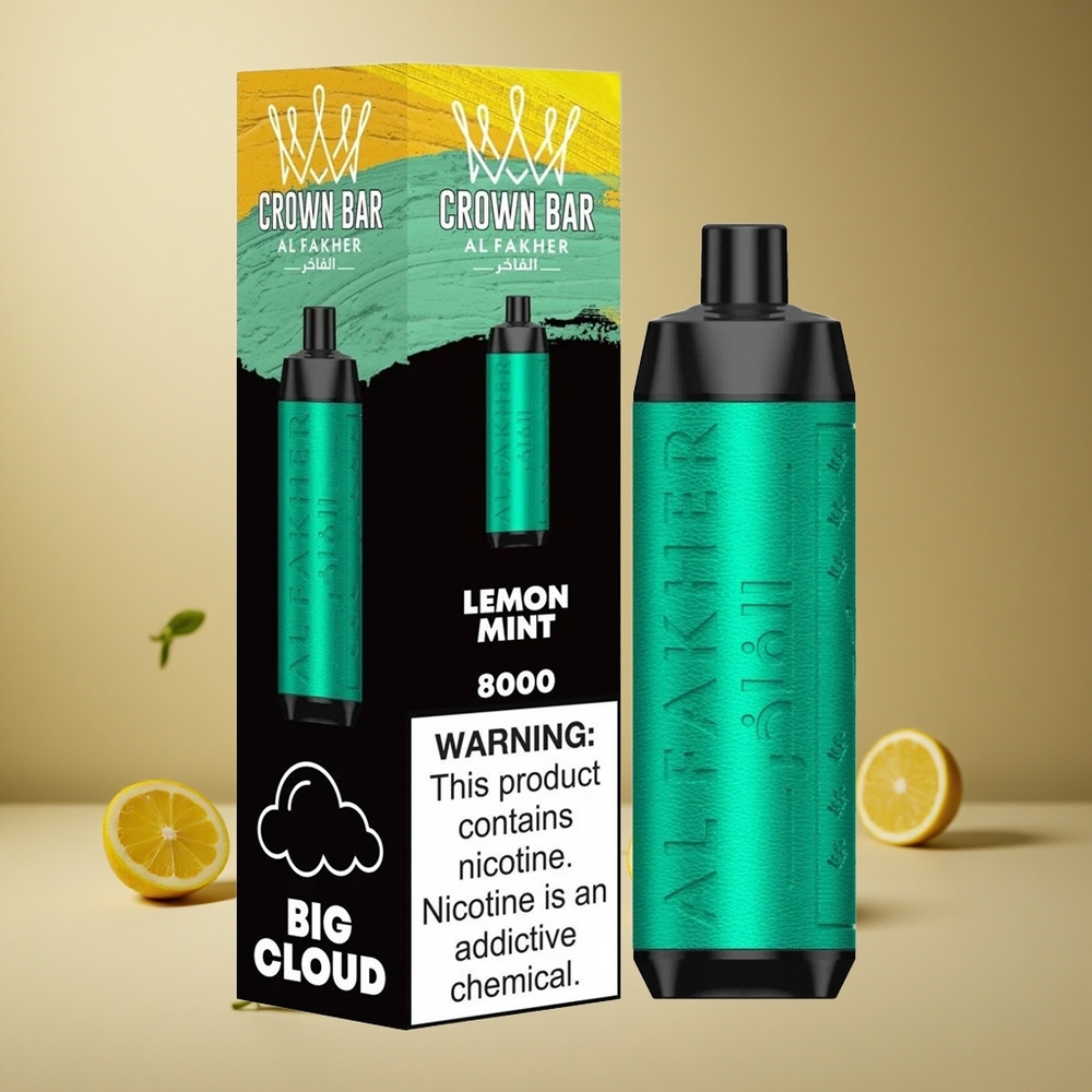Al Fakher Crown Bar 8000 Lămâiță Mentă 18ml Capacitate Lichid 600mAh Baterie Romania wholesale