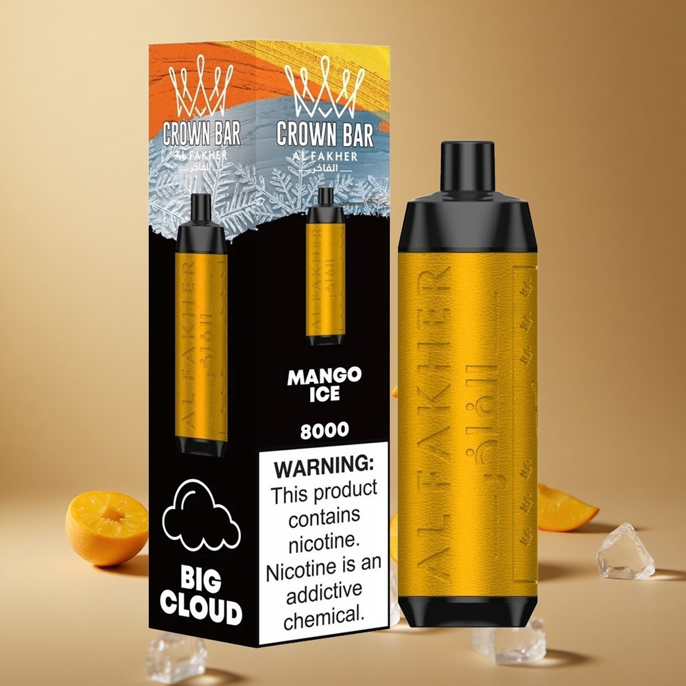 Al Fakher Crown Bar 8000 Mango Gheata 18ml Capacitate Lichid 5mg Nicotina Romania wholesale