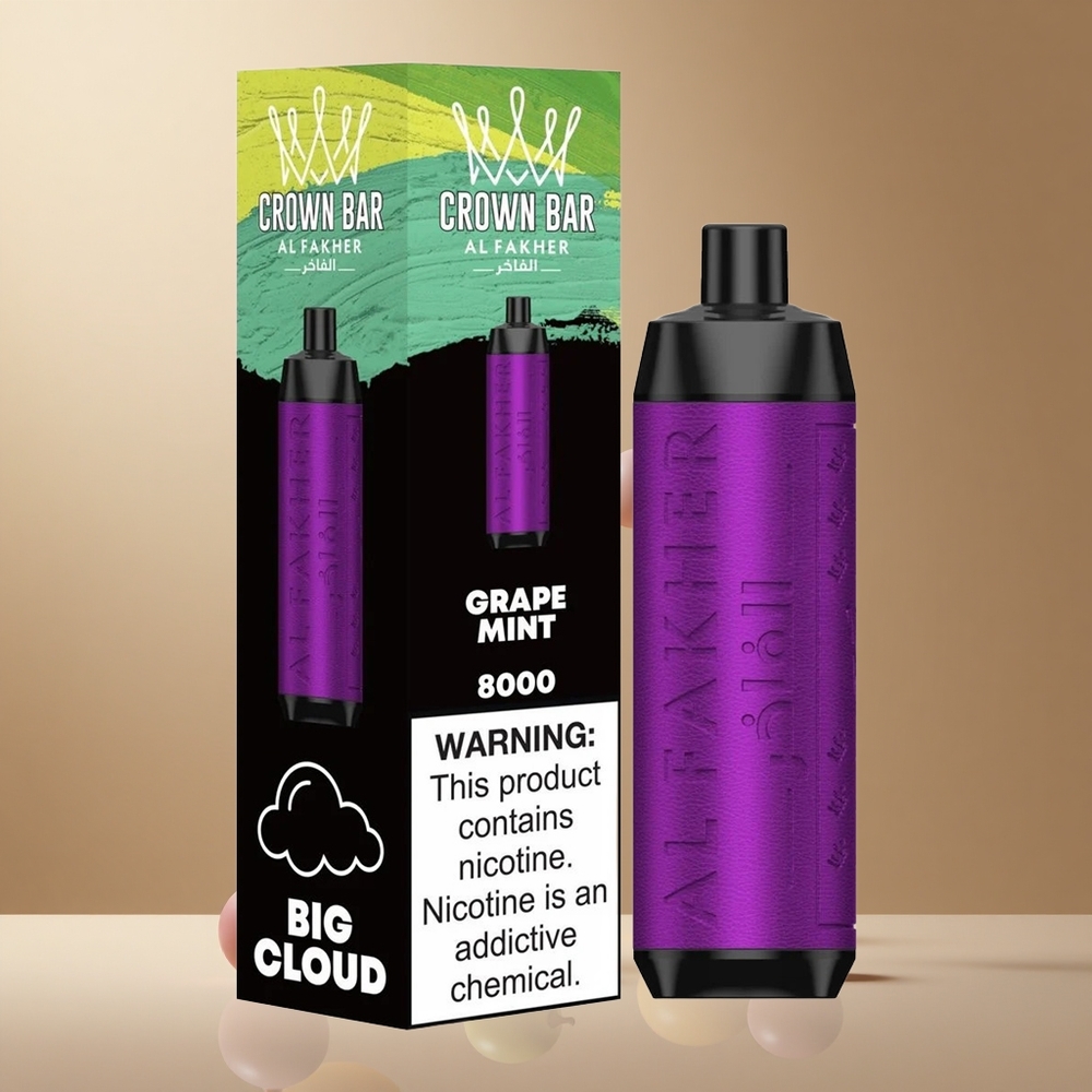 Al Fakher Crown Bar 8000 Struguri Menta 18ml Capacitate Lichid 5mg Nicotina Romania wholesale