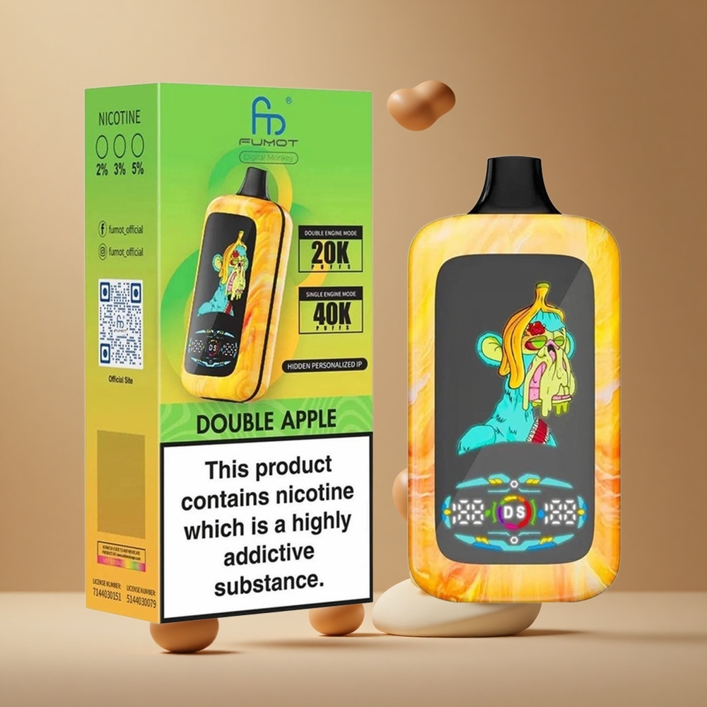 Fumot Digital Monkey 40000 de Pufuri Măr Dublu Dual Mesh Coil 850 MAH Romania wholesale