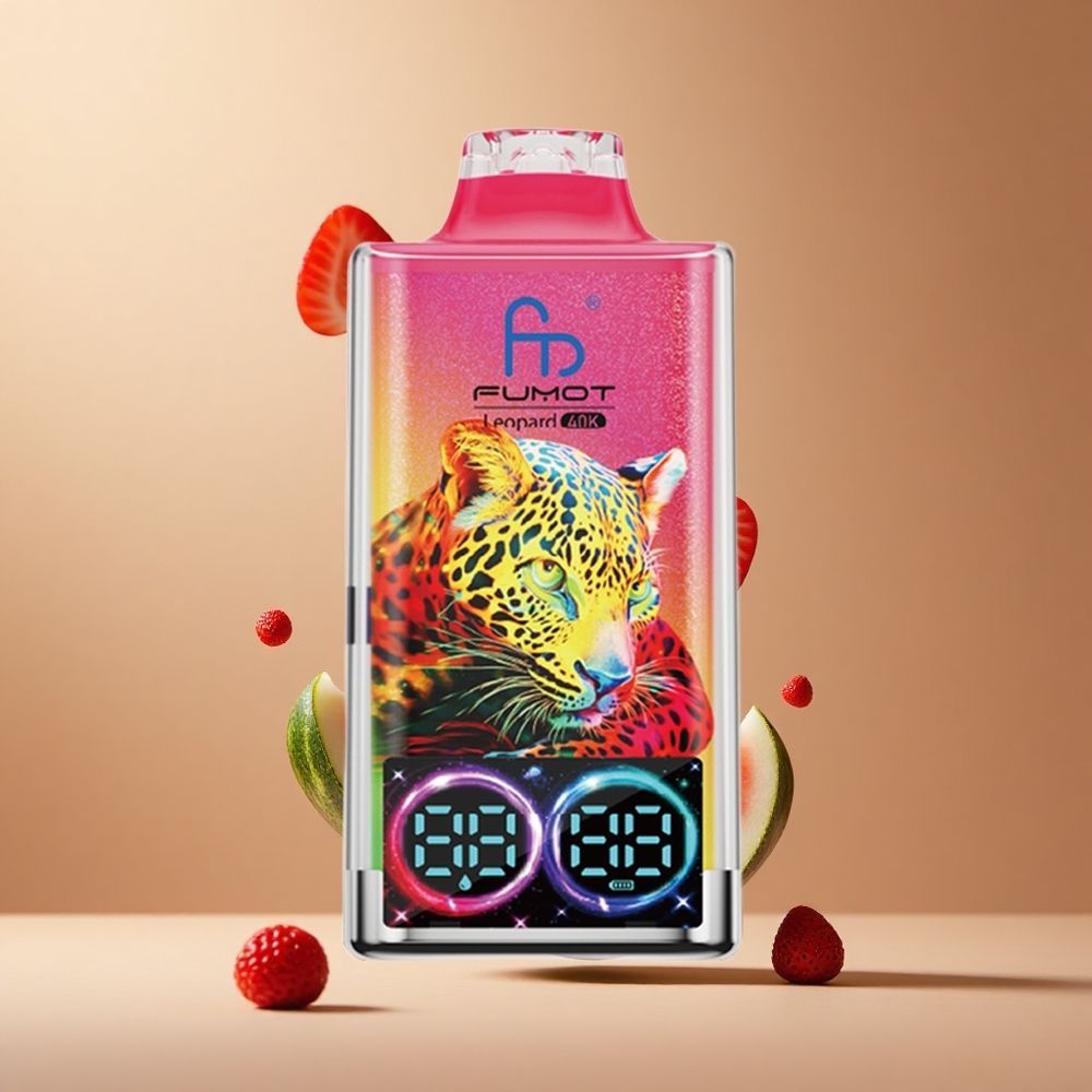 Fumot Leopard 40K Pufuri Vape de unică folosință Capsuni Pepene Verde 700mAh Baterie Dual Mesh Romania wholesale Fumot Leopard 40K Pufuri Vape de unică folosință Capsuni Pepene Verde 700mAh Baterie Dual Mesh Romania wholesale