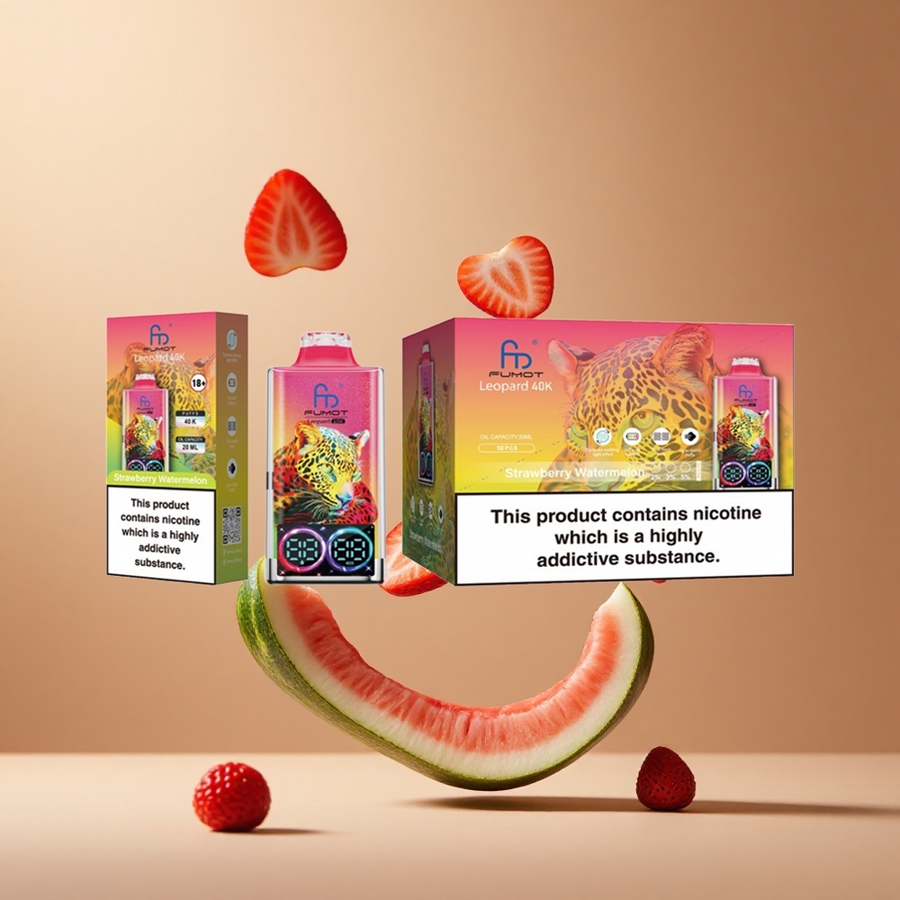 Fumot Leopard 40K Pufuri Vape de unică folosință Capsuni Pepene Verde 700mAh Baterie Dual Mesh Romania wholesale