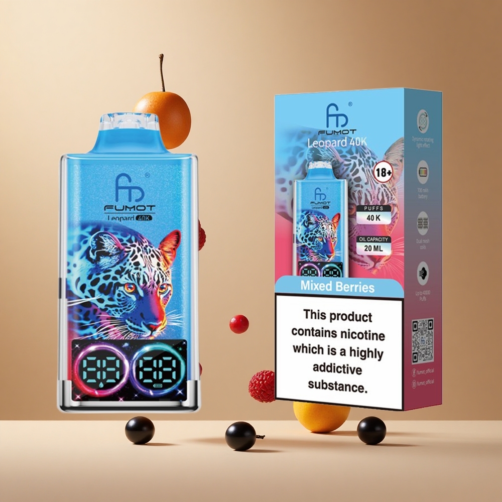 Fumot Leopard 40K Pufuri Vape de unică folosință Fructe de Pădure Mixate 700mAh Baterie Dual Mesh Romania wholesale