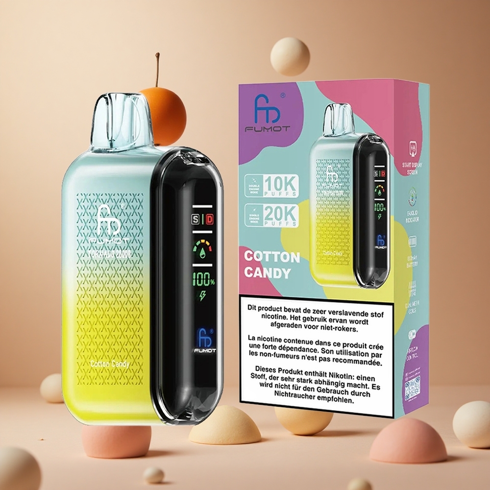 Fumot Tornado 20000 Pufuri Bomboană de Bumbac 20ml Capacitate Lichid 850mAh Baterie Reîncărcabilă Romania wholesale
