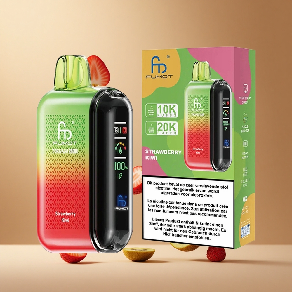 Fumot Tornado 20000 Pufuri Capsa de Dublu Mesh 20ml Capacitate Capsuni Kiwi Romania wholesale