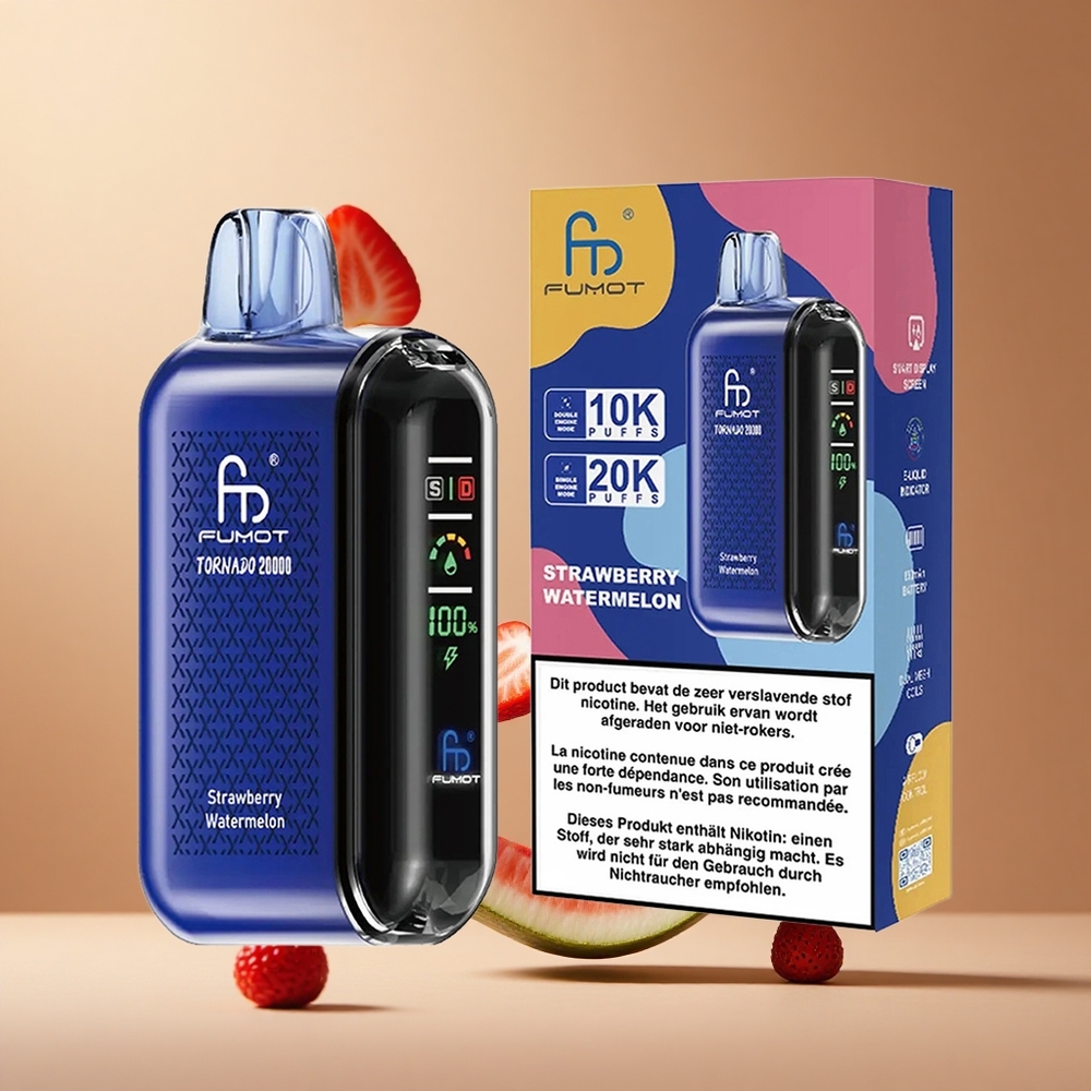 Fumot Tornado 20000 Pufuri Capsa dublu mesh Capsa zmeura pepene verde Romania wholesale