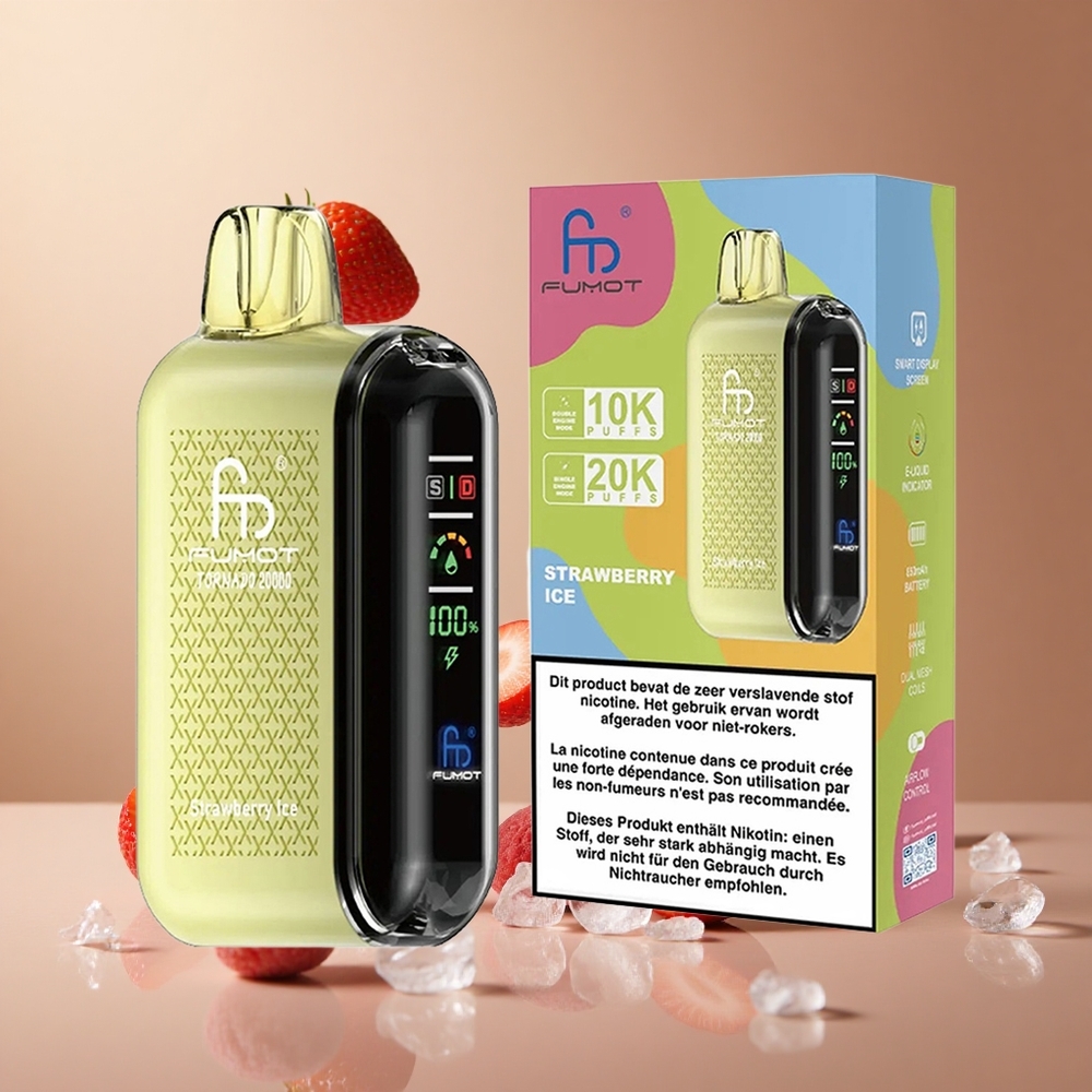 Fumot Tornado 20000 Pufuri Capsator dublu Înghețată cu căpșuni Romania wholesale