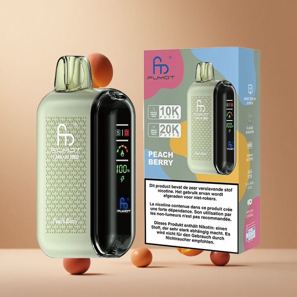 Fumot Tornado 20000 Pufuri Capsatorie de Piersici și Fructe de Pădure 20ml Capacitate E-lichid Romania wholesale