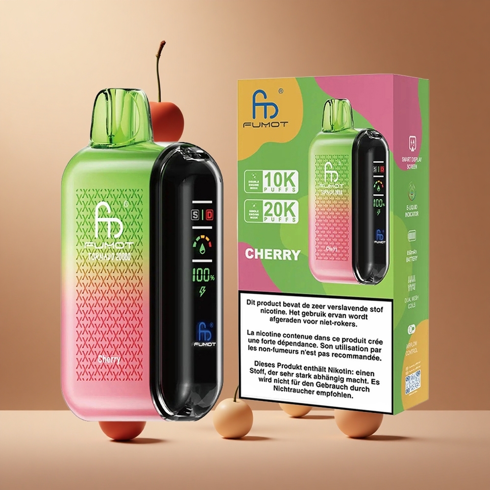 Fumot Tornado 20000 Pufuri Cireșă Capacitate 20ml Romania wholesale