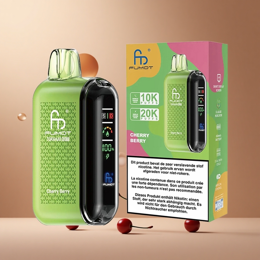 Fumot Tornado 20000 Pufuri Cireșă Coacăză Capacitate E-lichid 20ml Romania wholesale