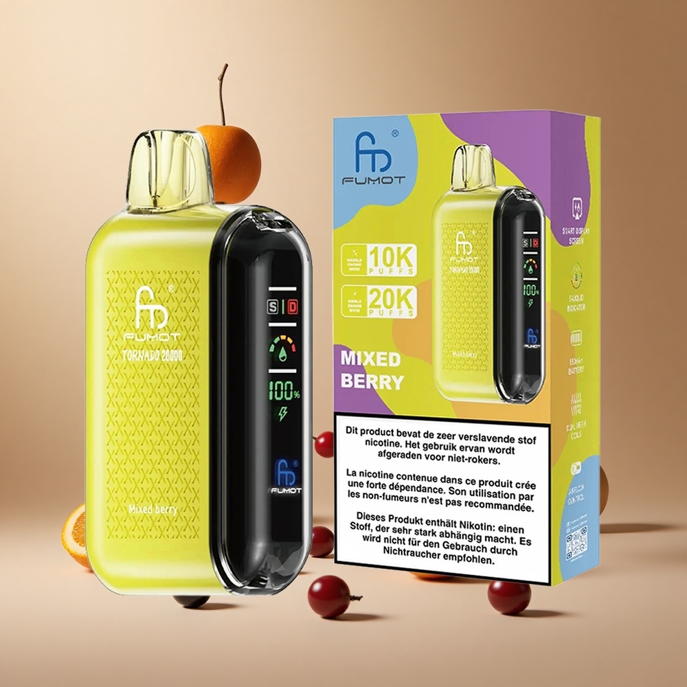 Fumot Tornado 20000 Pufuri Coala dubla 20ml Capacitate lichid Amestec de fructe de padure Romania wholesale