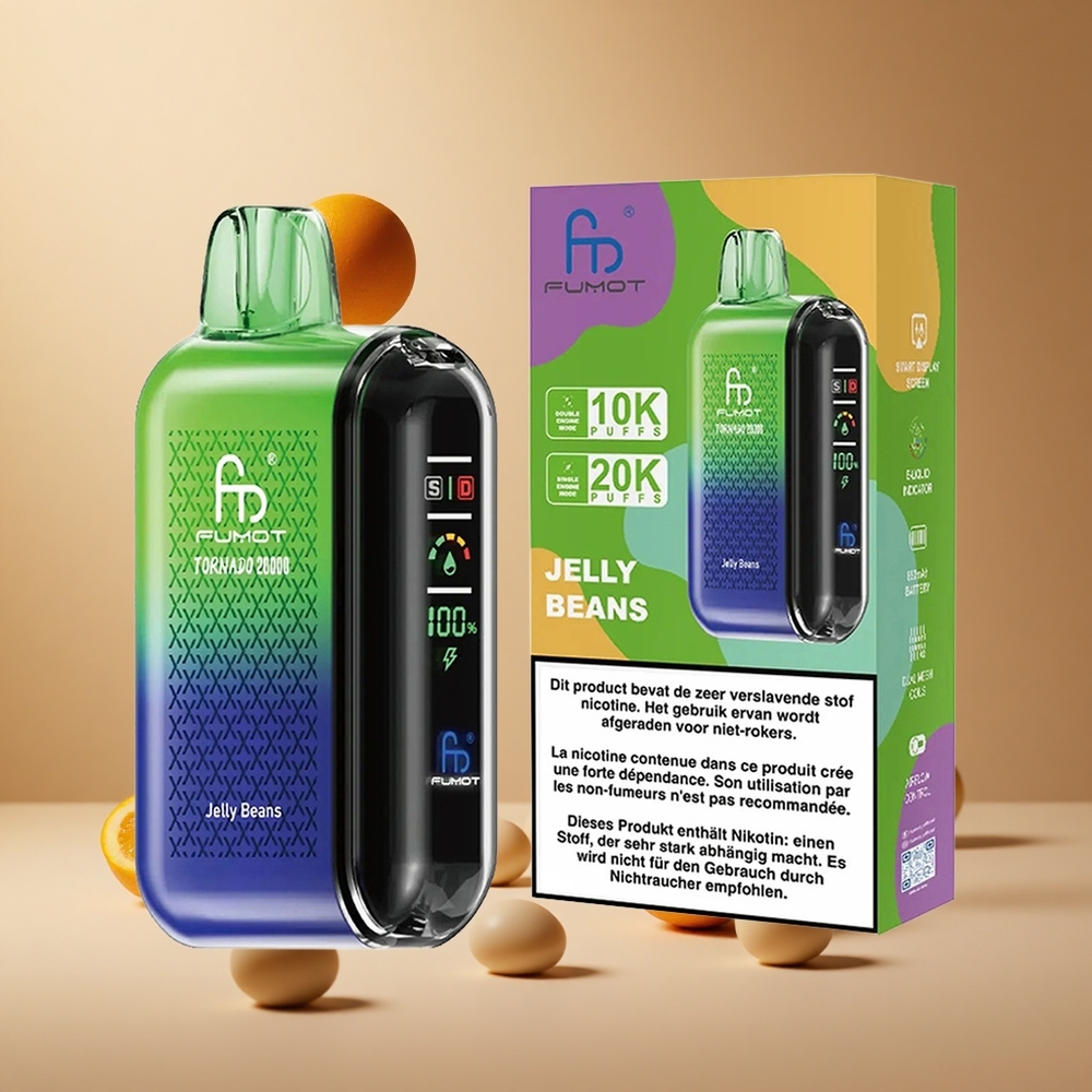 Fumot Tornado 20000 Pufuri Jelly Beans 20ml Capacitate E-Lichid 2% Nicotina Romania wholesale