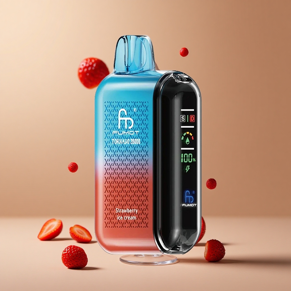 Fumot Tornado 20000 Pufuri Înghețată cu Căpșuni 20ml Capacitate E-lichid 850mAh Baterie Reîncărcabilă Romania wholesale