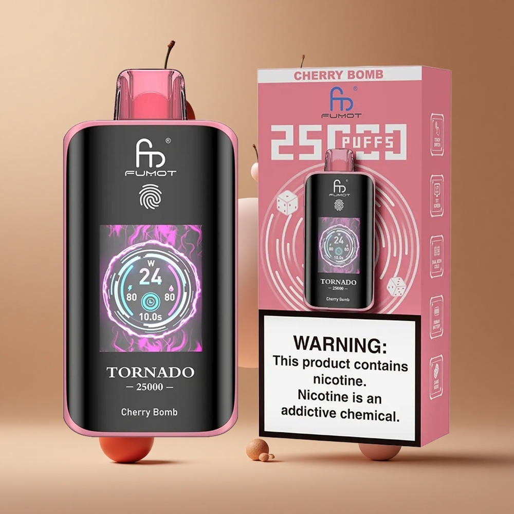 Fumot Tornado 25000 Pufuri Bomă Dulce 20ml Lichid Preluat Ecran HD Romania wholesale