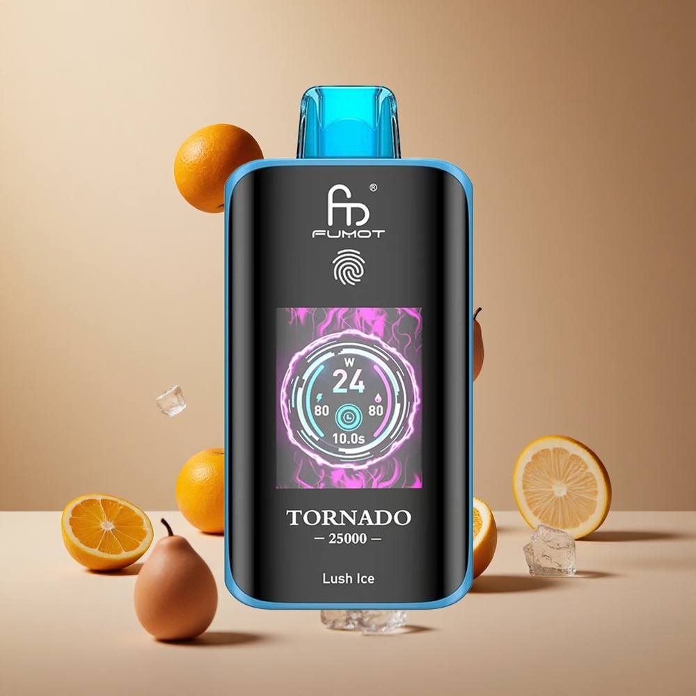 Fumot Tornado 25000 Pufuri Gheață Luxuriantă cu Ecran HD și Baterie Reîncărcabilă 700mAh Romania wholesale Fumot Tornado 25000 Pufuri Gheață Luxuriantă cu Ecran HD și Baterie Reîncărcabilă 700mAh Romania wholesale
