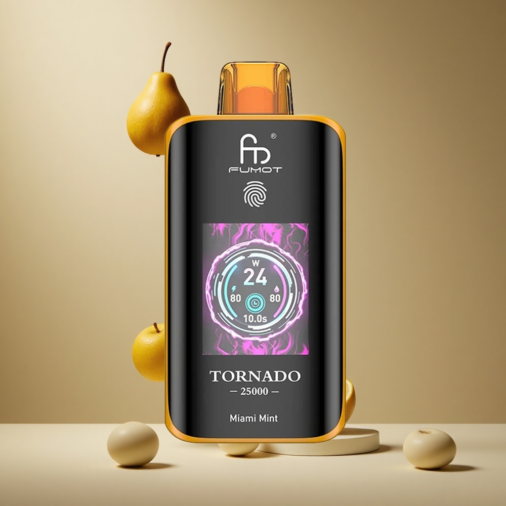 Fumot Tornado 25000 Pufuri Mentă Miami Ecran HD Baterie 700mAh Reîncărcabilă Romania wholesale