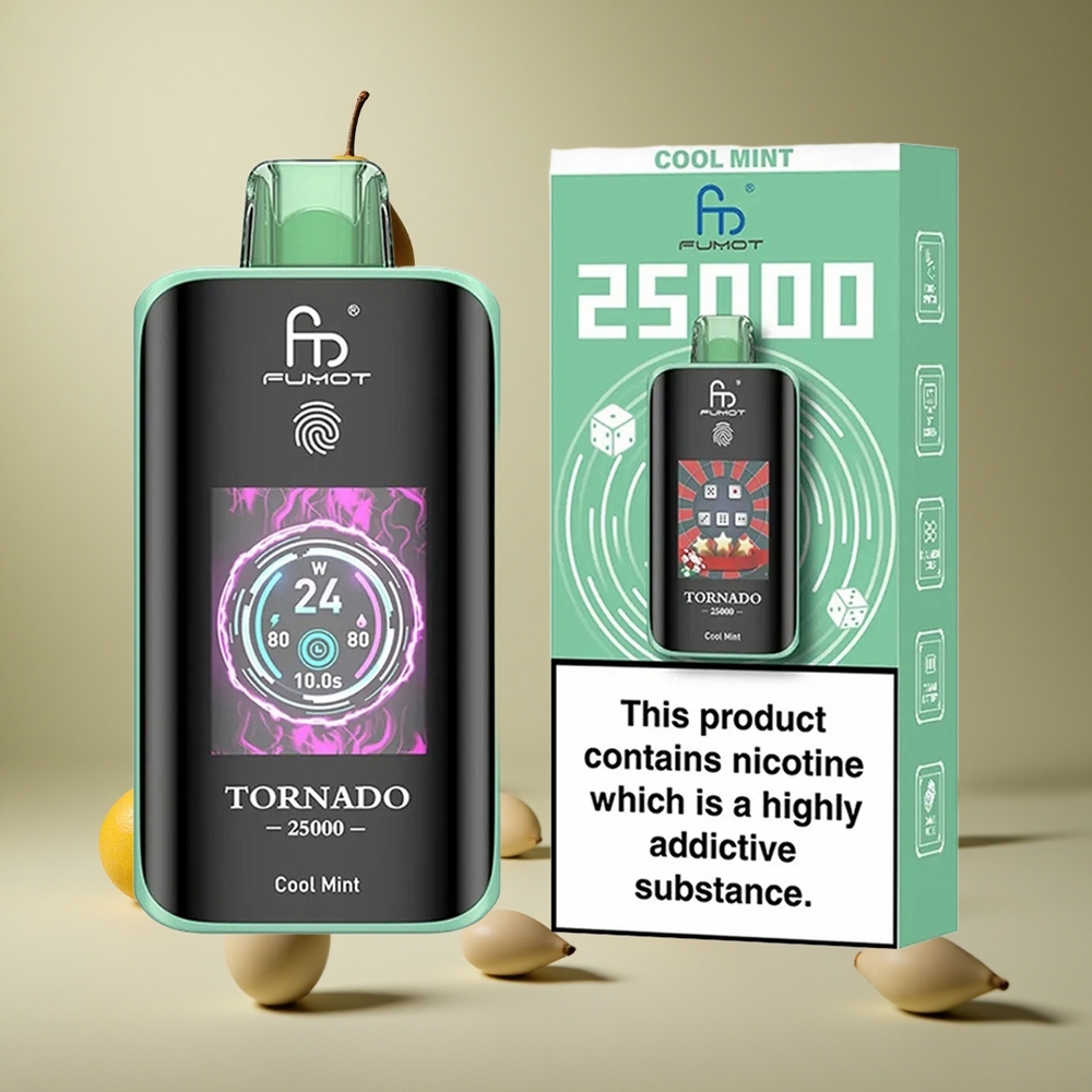 Fumot Tornado 25000 Pufuri Mentă Răcoritoare 20ml Lichid Pre-umplut 700mAh Baterie Reîncărcabilă Romania wholesale