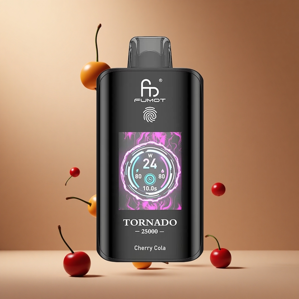 Fumot Tornado 25000 de Pufuri Cireașă Cola Ecran HD Baterie 700mAh Reîncărcabilă Romania wholesale Fumot Tornado 25000 de Pufuri Cireașă Cola Ecran HD Baterie 700mAh Reîncărcabilă Romania wholesale