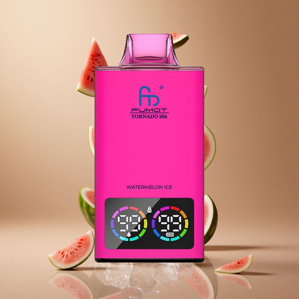 Fumot Tornado 35000 Pufuri Coil Dublu Mesh Lumini RGB Piersica Gheata Romania wholesale Fumot Tornado 35000 Pufuri Coil Dublu Mesh Lumini RGB Piersica Gheata Romania wholesale