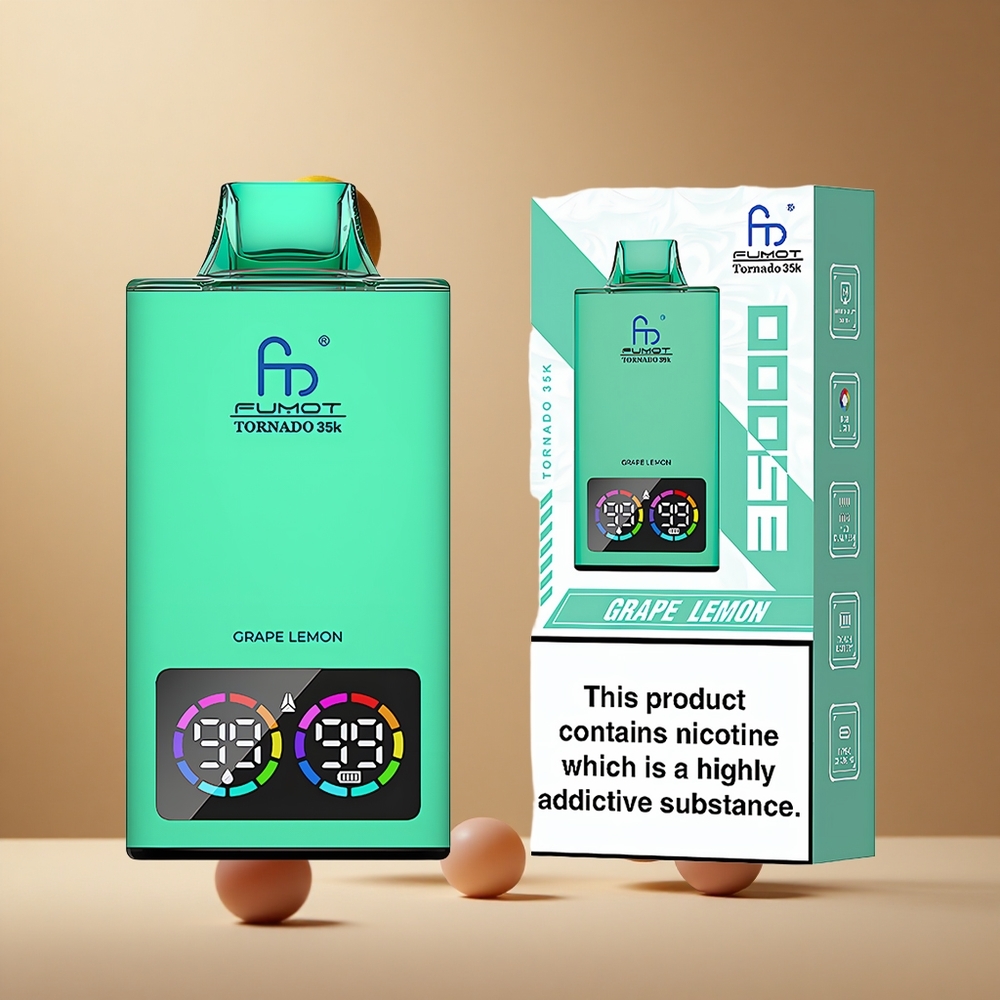 Fumot Tornado 35000 Strugură Lămâie Bobină Duală Indicator de Lichid Romania wholesale