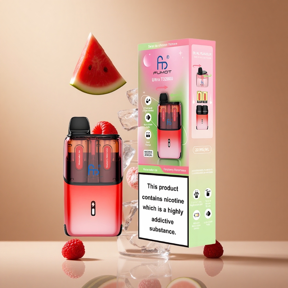 Fumot Ultra T32000 32000 de Pufuri Capsuni Zăpadă - Zmeură Capsuni 24ml în vrac Romania wholesale