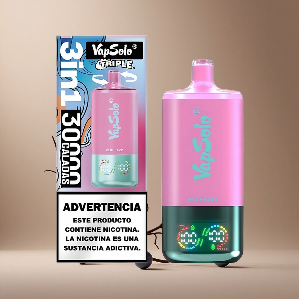 VapSolo Triple 30000 Pufuri Afine Albastre 40ml Port USB-C Romania wholesale