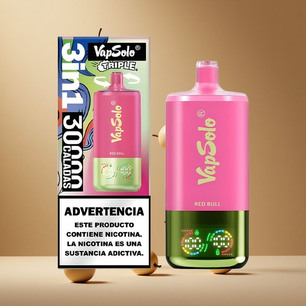 VapSolo Triple 30000 Pufuri Aroma Red Bull Port USB-C Romania wholesale