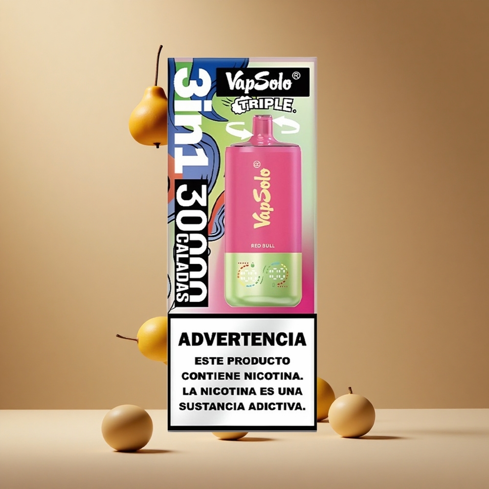 VapSolo Triple 30000 Pufuri Aroma Red Bull Port USB-C Romania wholesale