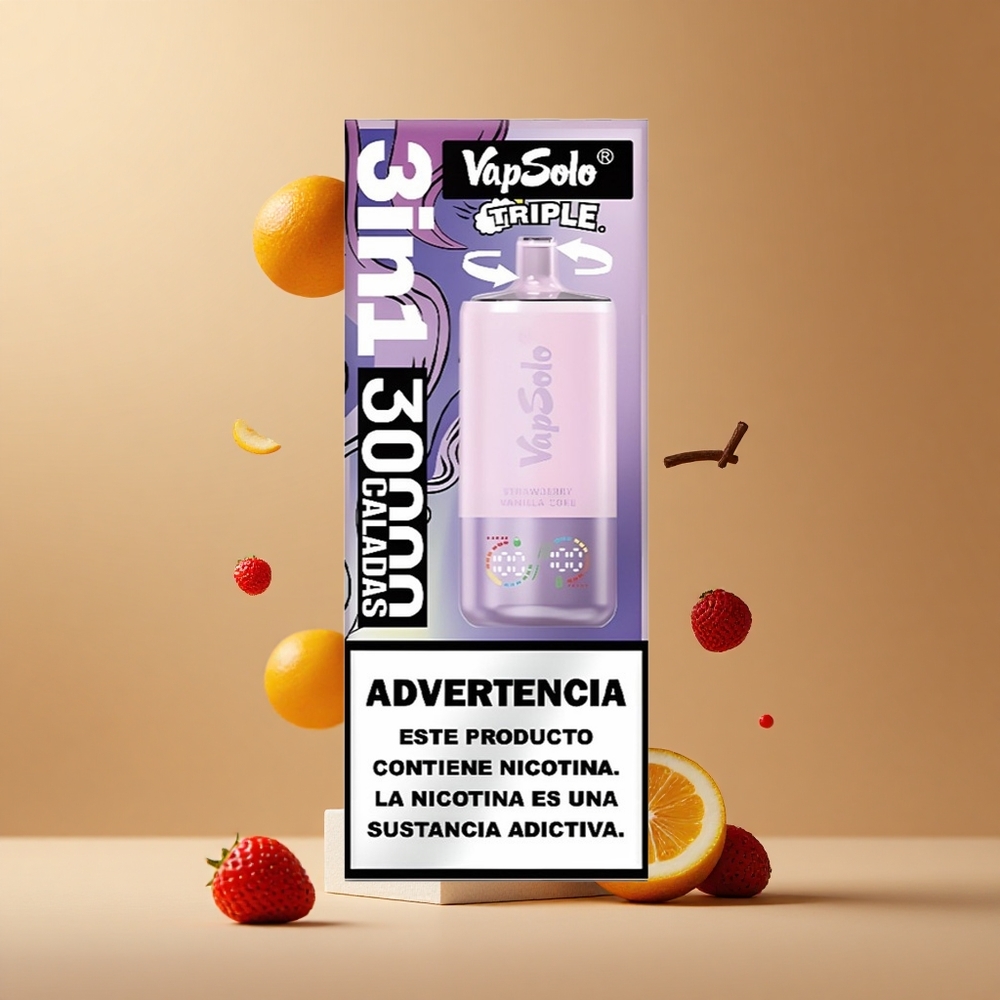 VapSolo Triple 30000 Pufuri Capsatorie Vanilie Coca-Cola 40ml Port Type-C Romania wholesale