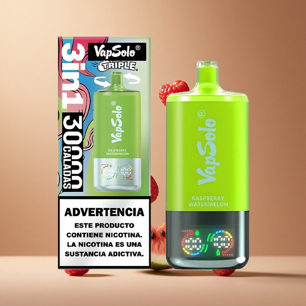 VapSolo Triple 30000 Pufuri Capsuni Zmeura 40ml Port Type-C Romania wholesale