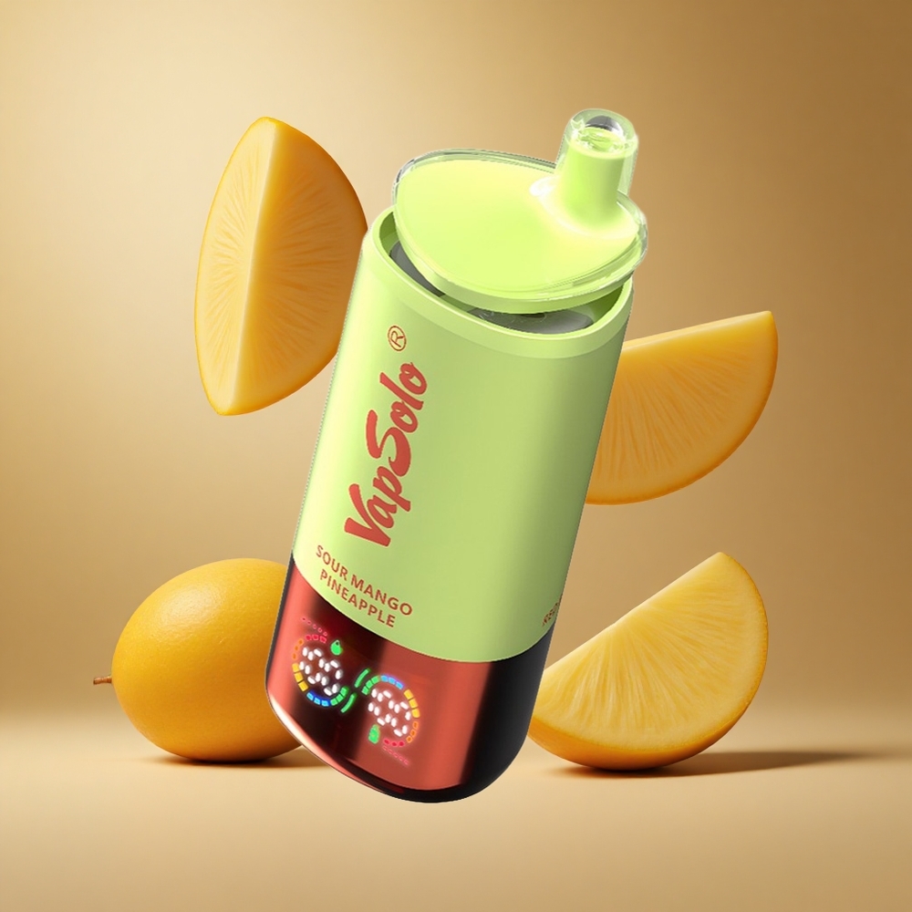VapSolo Triple 30000 Pufuri Mango acrișor Ananas Port de încărcare Type-C Lichid electronic 40ml Romania wholesale
