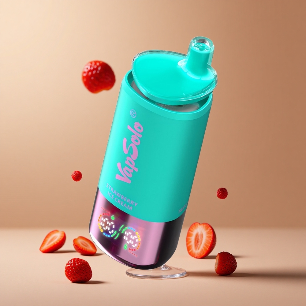 VapSolo Triple 30000 Pufuri Înghețată cu Căpșuni Port Tip-C Romania wholesale