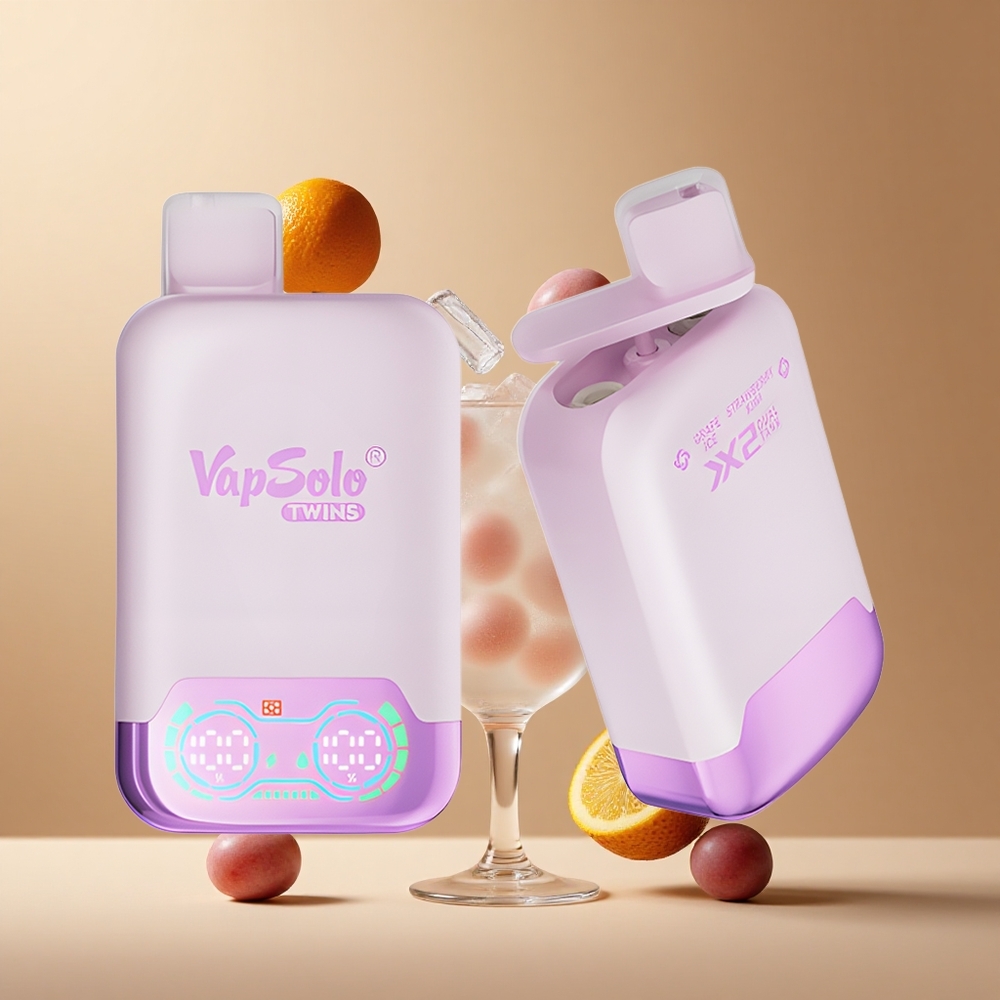 Vapsolo Twins 20000 Pufuri E-Lichid: 40 ml Port de încărcare: Type-C Zmeură Kiwi & Gheață Struguri Romania wholesale Vapsolo Twins 20000 Pufuri E-Lichid: 40 ml Port de încărcare: Type-C Zmeură Kiwi & Gheață Struguri Romania wholesale