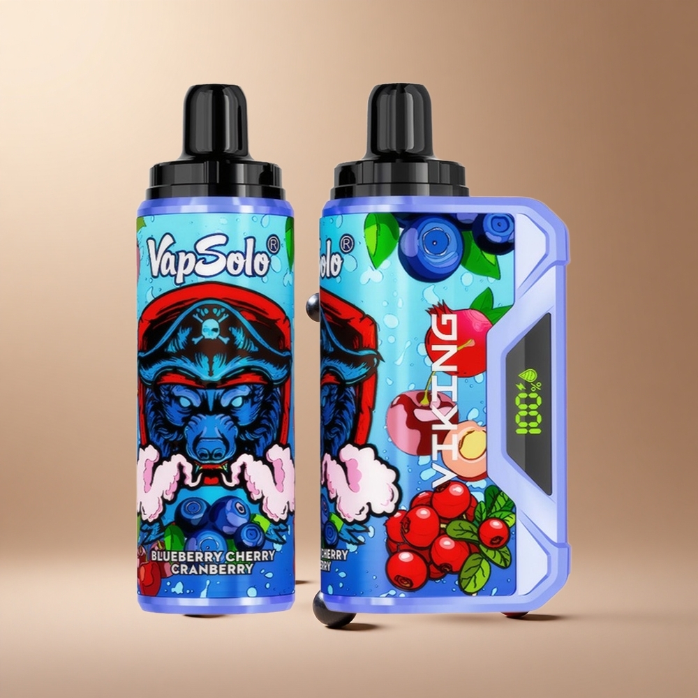 VapSolo VIKING 12000 Pufuri Vape de unică folosință Afine Cireșe Merișoare 22ml Port Type-C Romania wholesale
