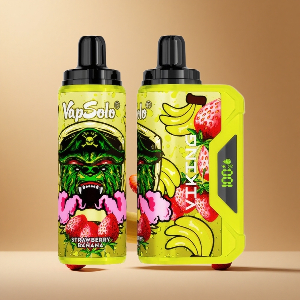 VapSolo VIKING 12000 Pufuri Vape de unică folosință Capsuni Banane 22ml LED Display Romania wholesale