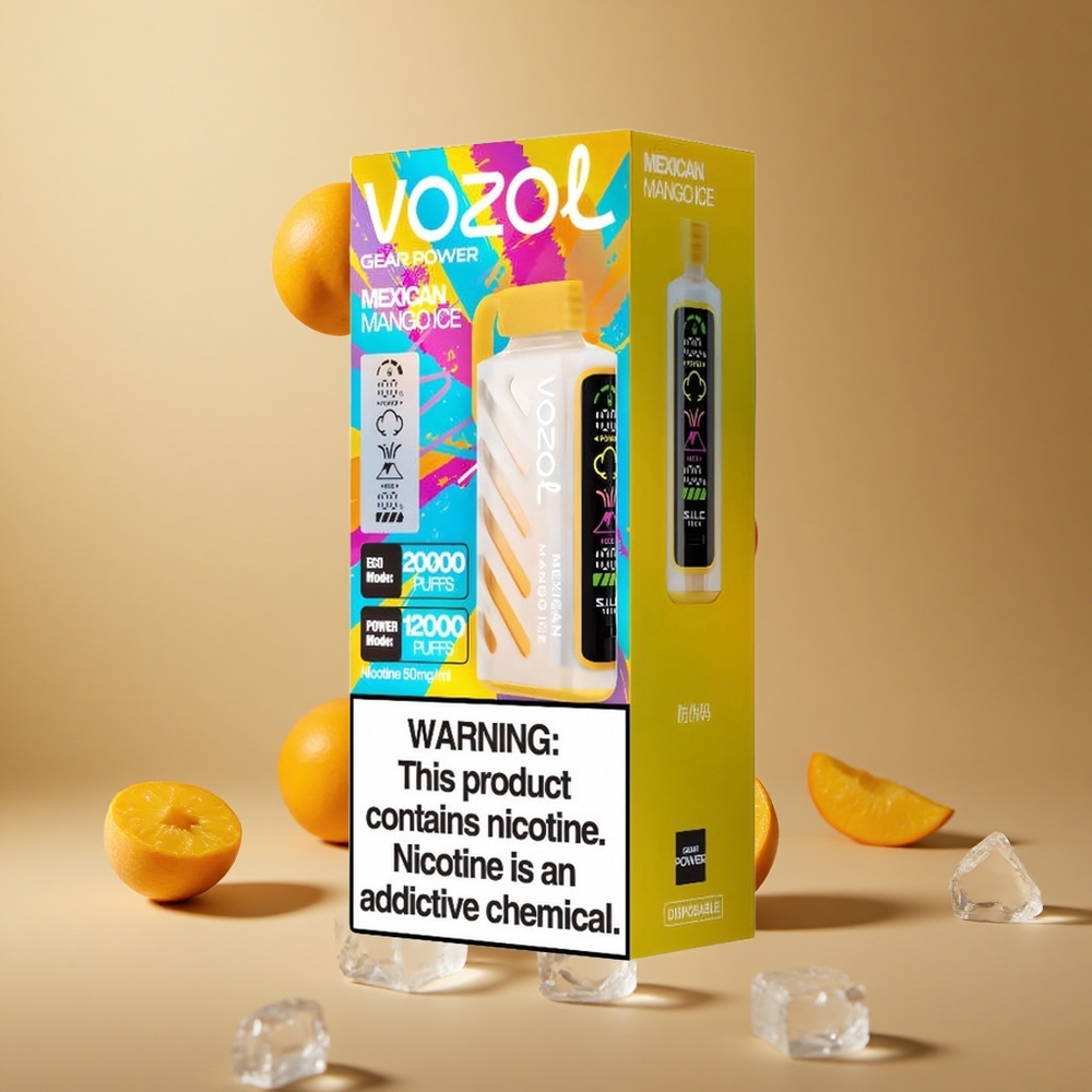VOZOL Gear Power 20000 Pufuri Mango Mexican Gheață Capacitate Pre-umplută: 20mL Rezistență: Dual Mesh Coil Romania wholesale