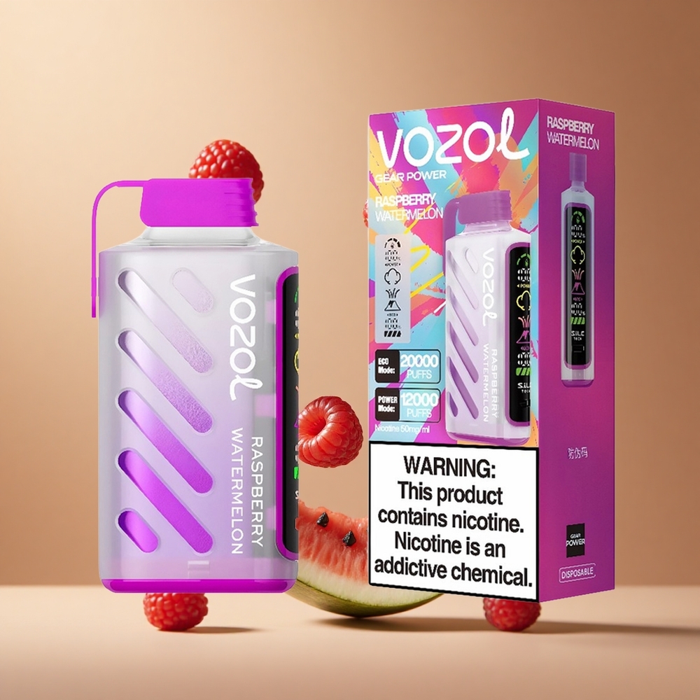 VOZOL Gear Power 20000 Pufuri Zmeură Pepene Verde Dual Mesh Coil 20mL Romania wholesale